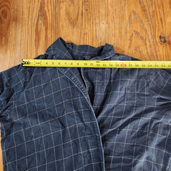 Lands End 100% Cotton‎ Flannel Blue Window Pane Men's Bathrobe 42-44 Lrg Leisure - Picture 6 of 9